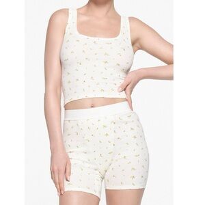 SKIMS cotton ribbed top and boxer set